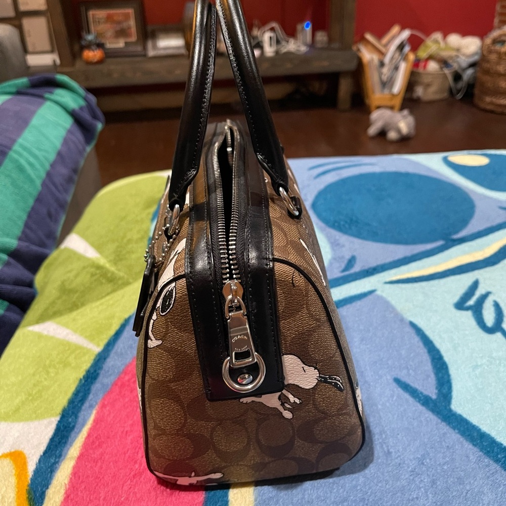 Coach Brown and Black Snoopy Satchel - Picture 9 of 12